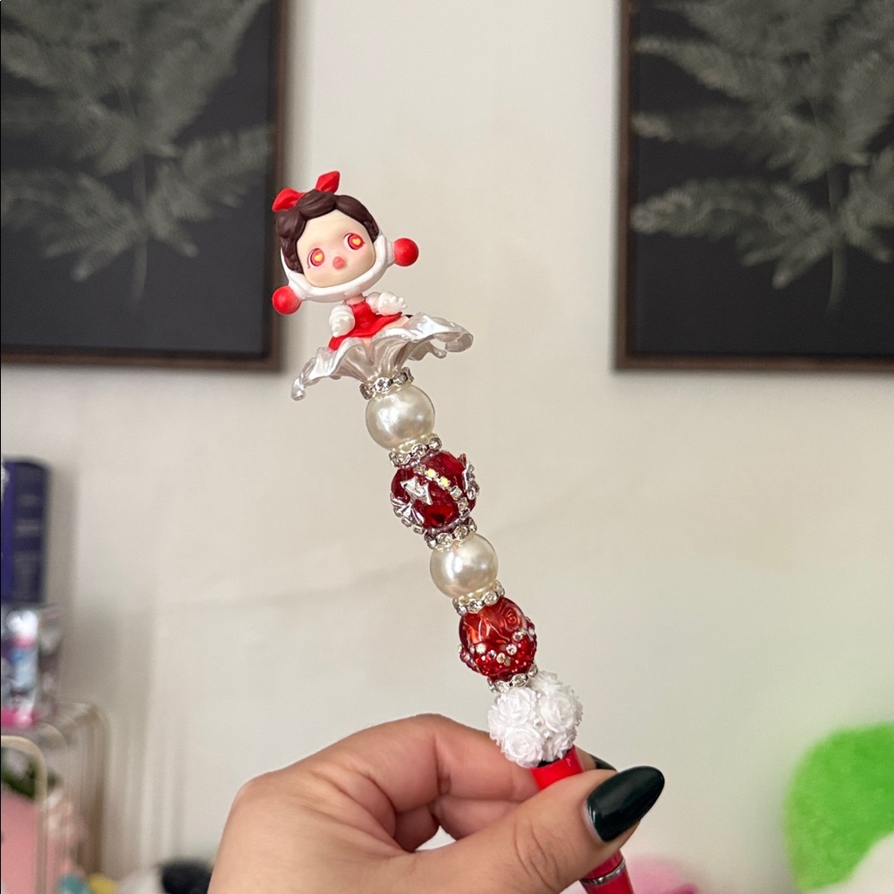Skullpanda Figure Beaded Pen - Handmade